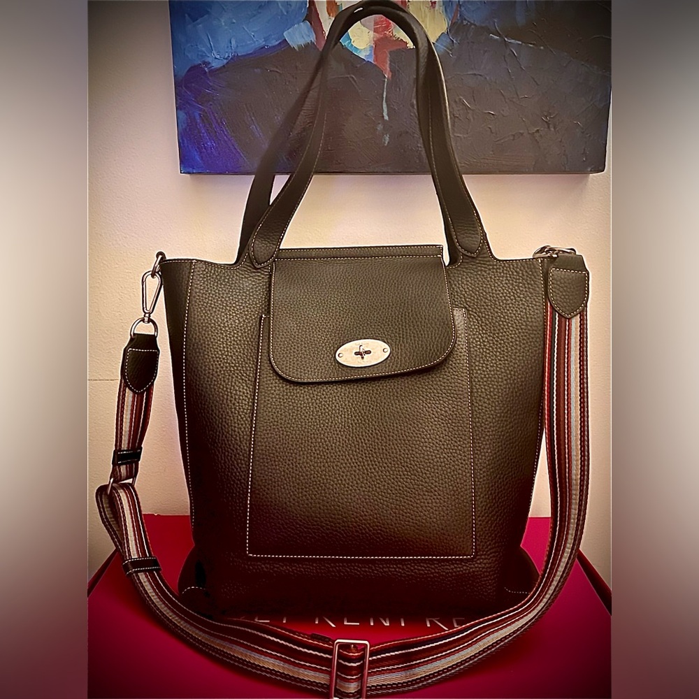 Mulberry x Paul Smith  Antony Tote Bag / Black Leather Work Bag (Retail $2415)